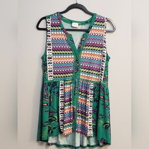 Cupio Boho Colorful Floral Tank Style Top Size M*